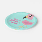 Assiettes En Carton Flamant rose Tropical Plaques d'anniversaire 1er (Angle)