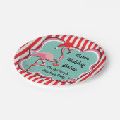 Assiettes En Carton Flamant rose tropical Plaques de fête de Noël (Angle)