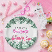 Assiettes En Carton Flamant rose tropical rose chaud OAKLEY Bacheloret (Fête)