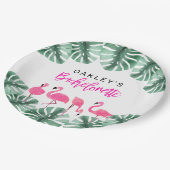 Assiettes En Carton Flamant rose tropical rose chaud OAKLEY Bacheloret (Angle)