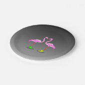 Assiettes En Carton Flamants roses de dessin portant des bottes d'hive (Angle)