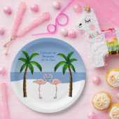 Assiettes En Carton Flamants roses mariages ou Fiançailles Plage Palmi (Fête)