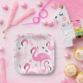 Assiettes En Carton Flamants roses roses (Fête)