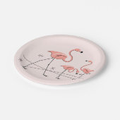 Assiettes En Carton Flamants roses Trio rose 2 plaque papier (Angle)