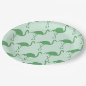 Assiettes En Carton Flamants roses verts (Angle)