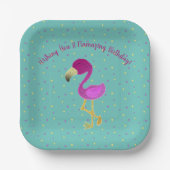 Assiettes En Carton Flamazing Flamant rose d'anniversaire (Recto)