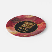 Assiettes En Carton Flaming rouge et or chaud 21e anniversaire (Angle)