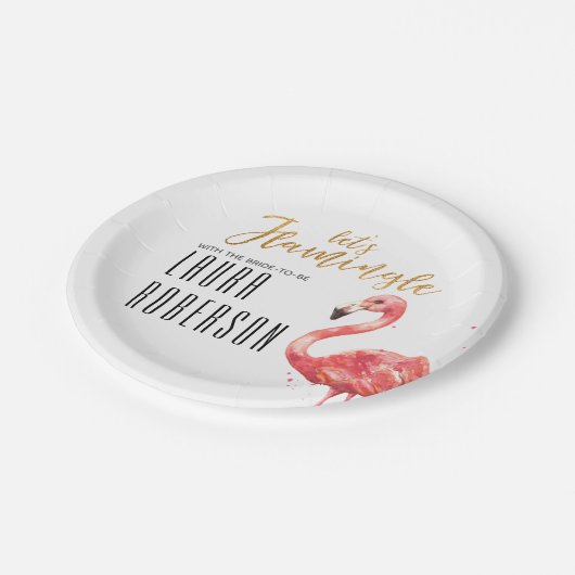 Assiettes En Carton Flamingle Gold Parties scintillant Fête des mariée (Angle)