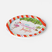 Assiettes En Carton Flamingle & Jingle Christmas Party Plaque papier - (Angle)