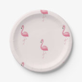 Assiettes En Carton Flamingo à pied rose pâle (Devant)