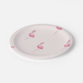 Assiettes En Carton Flamingo à pied rose pâle (Angle)