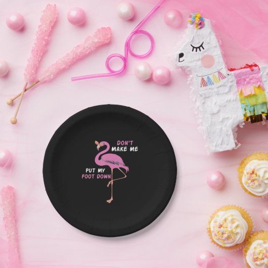 Assiettes En Carton Flamingo | Flamingo With Glasses Dont Make Me Put (Fête)