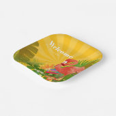 Assiettes En Carton Flamingo Florida Welcome Yellow Orange (Angulaire)