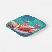 Assiettes En Carton Flamingo Relaxing On a Pool Mattress (Angulaire)