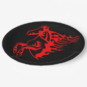 Assiettes En Carton Flamme feu rouge Bronco Mustang Cheval sauvage (Angle)