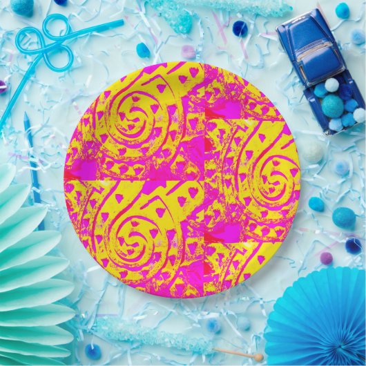 Assiettes En Carton Flamme Spirale ! (Fête)