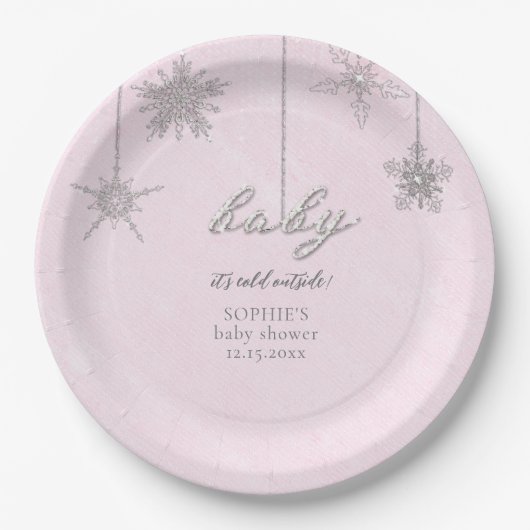 Assiettes En Carton Flammes de neige à l'extérieur de la Parties scint (Devant)