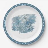 Assiettes En Carton Flammes de neige d'hiver Noël (Devant)