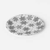 Assiettes En Carton Flammes de neige en argent mousseux motif de vacan (Angle)