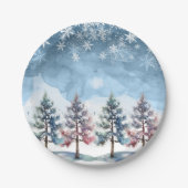 Assiettes En Carton Flammes de neige et Baby shower des pins (Devant)