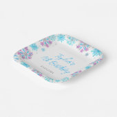 Assiettes En Carton Flammes de neige pourpre et bleu fête d'anniversai (Angulaire)