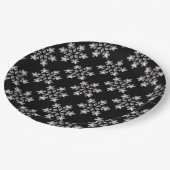 Assiettes En Carton Flammes De Noël Noires Et Blanches (Angle)