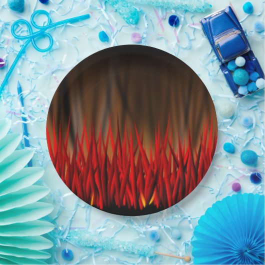 ASSIETTES EN CARTON FLAMMES D'INCENDIE (Fête)