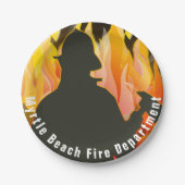 Assiettes En Carton Flammes et pompiers (Devant)