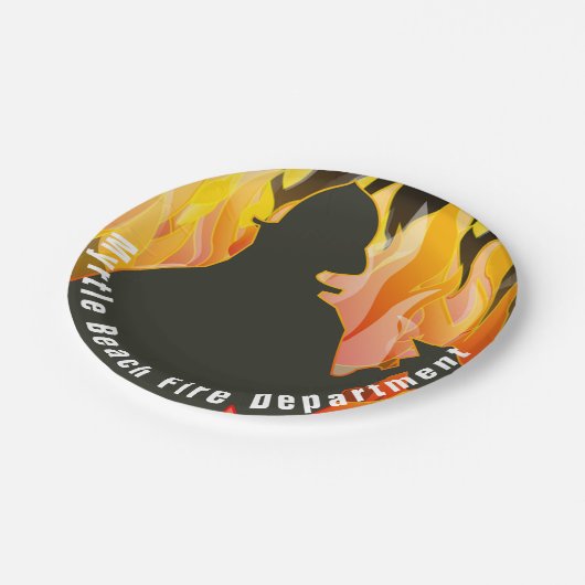 Assiettes En Carton Flammes et pompiers (Angle)