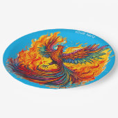 Assiettes En Carton Flammes Phoenix de l'Imaginaire mignon (Angle)