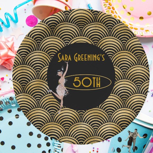 Assiettes En Carton Flapper des années 20 Années 20 Grande Gatsby 1920