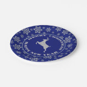 Assiettes En Carton Fléau de neige bleu argenté (Angle)