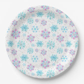 Assiettes En Carton Flèche de neige violette et bleue (Devant)