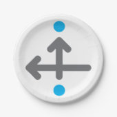 Assiettes En Carton Flèche directionnelle minimaliste moderne géométri (Devant)