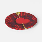 Assiettes En Carton Flèche du coeur rouge (Angle)