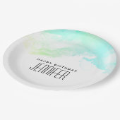 Assiettes En Carton Flèches Abstraites vert et bleu (Angle)