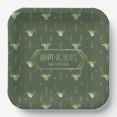 Assiettes En Carton Flèches de cerfs Motif V2 Green ID861 (Recto)
