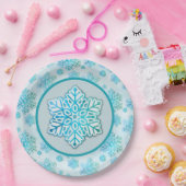 Assiettes En Carton Flèches de neige bleu Iridescente (Fête)