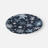 Assiettes En Carton Flèches de neige Design hiver Bleu froid mou (Angle)