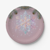 Assiettes En Carton Flèches de neige violette d'hiver moderne Baby sho (Devant)