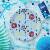 Assiettes En Carton Flèches et cibles du tir à l'arc bleu (Fête)