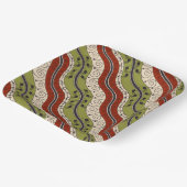 Assiettes En Carton Flèches et vagues en rouge, vert et crème (Angulaire)