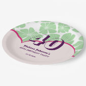 Assiettes En Carton Fleur Abstraite de Chamomille Vert Rétro (Angle)