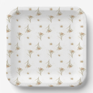 Assiettes En Carton Fleur alpine Edelweiss