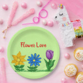Assiettes En Carton Fleur Amour Jardin Fleurs Vert (Fête)