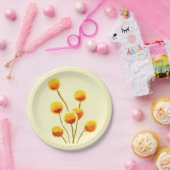 Assiettes En Carton Fleur australienne native de Billy Button jaune (Fête)