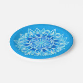 Assiettes En Carton Fleur Batik Mandala en Turquoise (Angle)