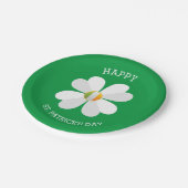 Assiettes En Carton Fleur Blanche Avec Drapeau Irlandais - Saint Patri (Angle)