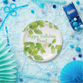 Assiettes En Carton Fleur blanche et jardin Feuille vert (Fête)