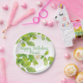 Assiettes En Carton Fleur blanche et jardin Feuille vert (Fête)